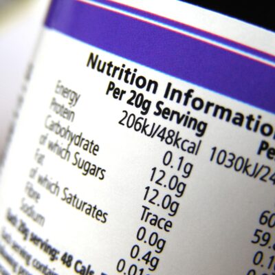 A nutrition label for jam