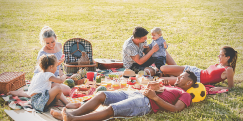 Family having a summer picnic