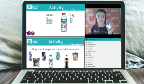 BeeZee Live Example Page with presentation, chat and presenter on screen