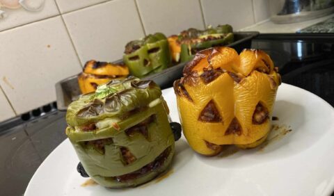 Spooky Stuffed Peppers