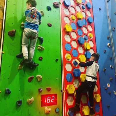 Active children on climbing walls