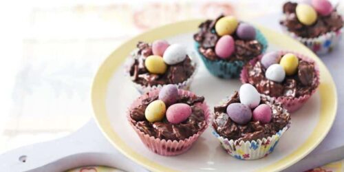 chocolate Easter egg nests