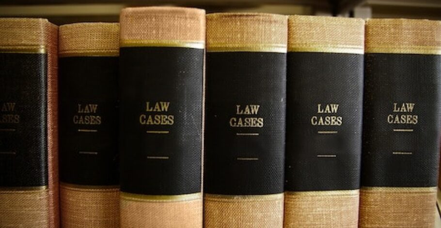 Law books in a row