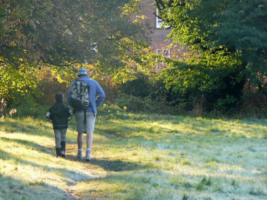 Father and Son taking walk