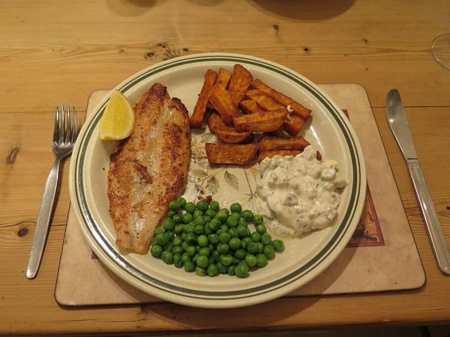 Plate of Healthier Fish and Chips